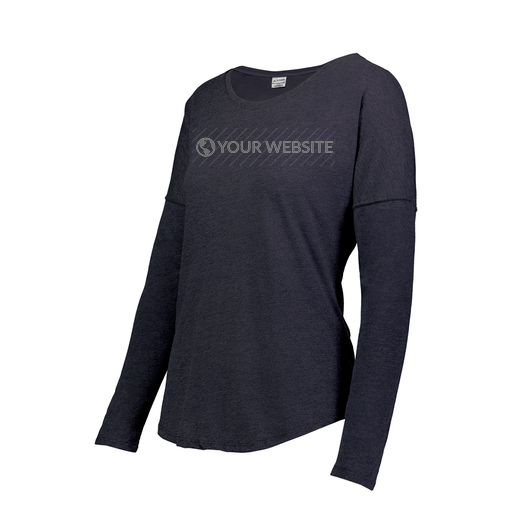 [FTLCUBNV-FAXS-LOGO3] Decker Women's Tri-Blend T-Shirt - Long Sleeve (Female Adult XS, Navy, Logo 3)
